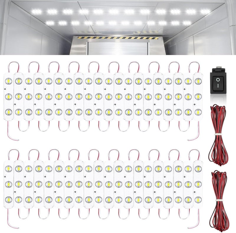 Linkstyle 12V 120 LEDs Van Interior Light Kits, 12V LED Light Strip LED Module Lights Ceiling Lamp for Car Van Truck Auto Vehicle Christmas, 40 Modules - Image 1
